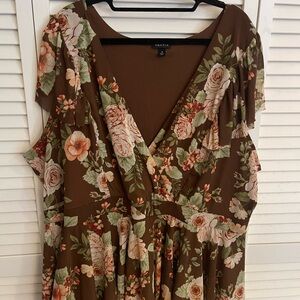 Torrid Brown Floral blouse